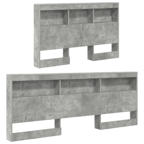 vidaXL Storage Headboard Concrete grey 120 cm Engineered wood