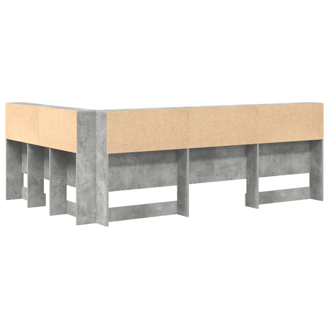 vidaXL Storage Headboard Concrete grey 120 cm Engineered wood