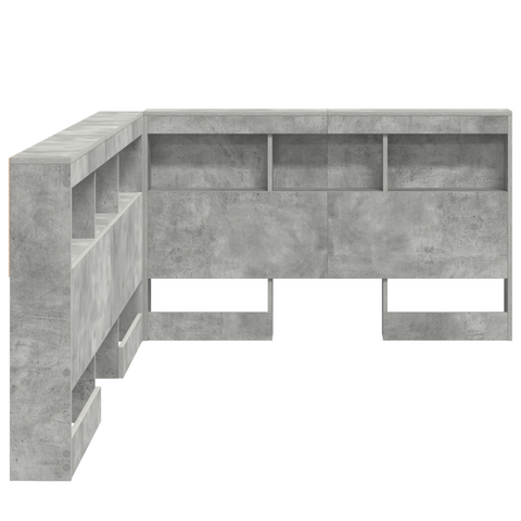 vidaXL Storage Headboard Concrete grey 120 cm Engineered wood