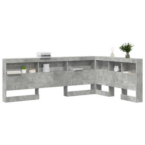 vidaXL Storage Headboard Concrete grey 120 cm Engineered wood