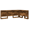 vidaXL Storage Headboard with Shelf Smoked oak 120 cm Engineered wood