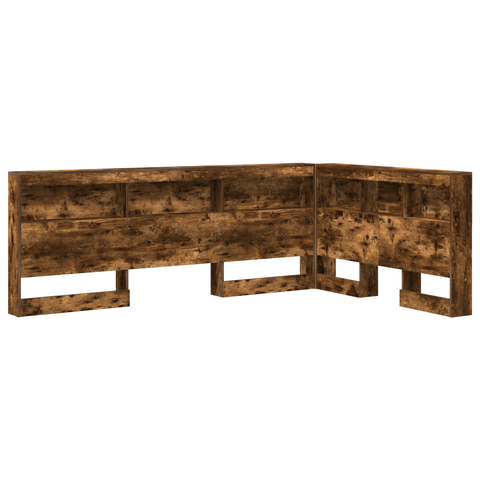 vidaXL Storage Headboard with Shelf Smoked oak 120 cm Engineered wood