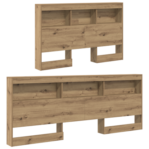 vidaXL Storage Headboard with Shelf Artisan oak 120 cm Engineered wood