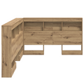 vidaXL Storage Headboard with Shelf Artisan oak 120 cm Engineered wood