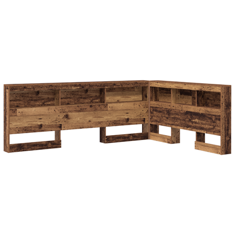 vidaXL Storage Headboard with Shelf Old wood 140 cm Engineered wood