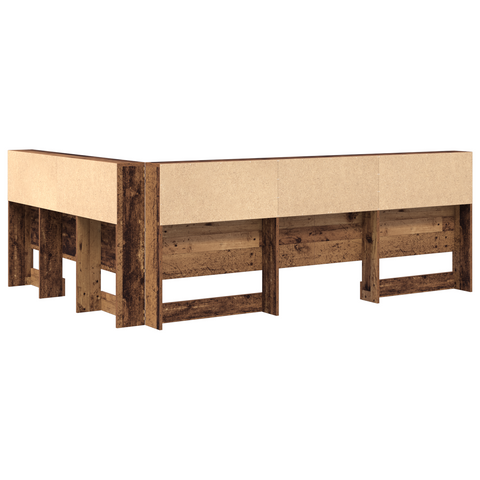 vidaXL Storage Headboard with Shelf Old wood 140 cm Engineered wood