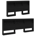 vidaXL Storage Headboard with Shelf Black oak 150 cm Engineered wood