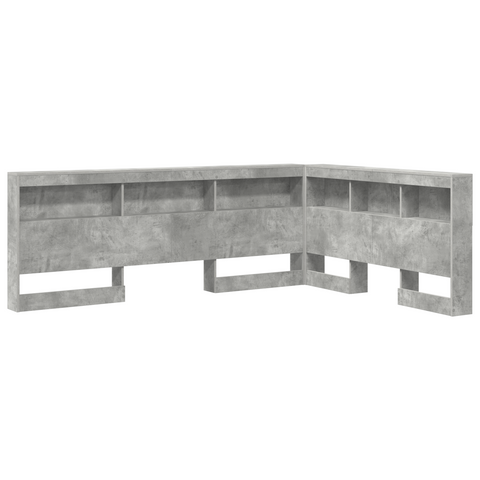 vidaXL Storage Headboard with Shelf with Headboard with Storage Concrete grey 150 cm Melamine