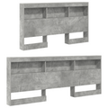 vidaXL Storage Headboard with Shelf with Headboard with Storage Concrete grey 150 cm Melamine