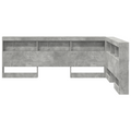 vidaXL Storage Headboard with Shelf with Headboard with Storage Concrete grey 150 cm Melamine