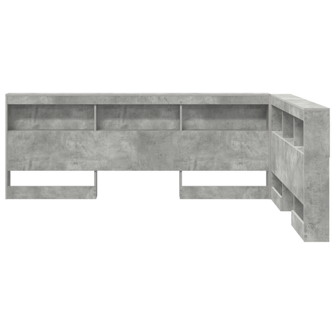 vidaXL Storage Headboard with Shelf with Headboard with Storage Concrete grey 150 cm Melamine
