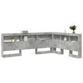 vidaXL Storage Headboard with Shelf with Headboard with Storage Concrete grey 150 cm Melamine