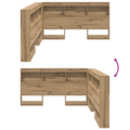 vidaXL Storage Headboard with Shelf Artisan oak 150 cm Engineered wood