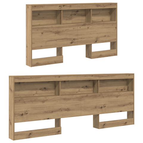 vidaXL Storage Headboard with Shelf Artisan oak 150 cm Engineered wood