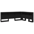 vidaXL Storage Headboard with Shelf Black oak 160 cm Engineered wood