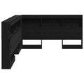 vidaXL Storage Headboard with Shelf Black oak 160 cm Engineered wood