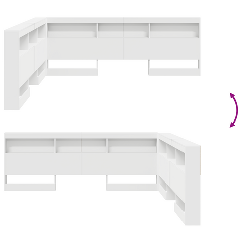 vidaXL Storage Headboard with Shelf with Headboard with Storage White 180 cm Engineered wood