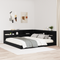 vidaXL Storage Headboard with Shelf Black oak 180 cm Engineered wood