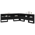 vidaXL Storage Headboard with Shelf Black oak 180 cm Engineered wood