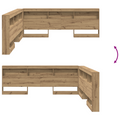 vidaXL Storage Headboard with Shelf Artisan oak 180 cm Engineered wood