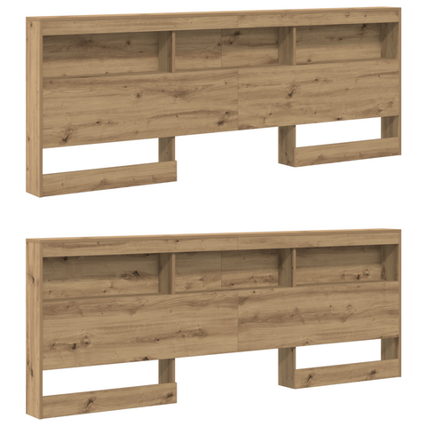 vidaXL Storage Headboard with Shelf Artisan oak 180 cm Engineered wood