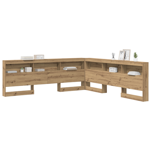 vidaXL Storage Headboard with Shelf Artisan oak 180 cm Engineered wood
