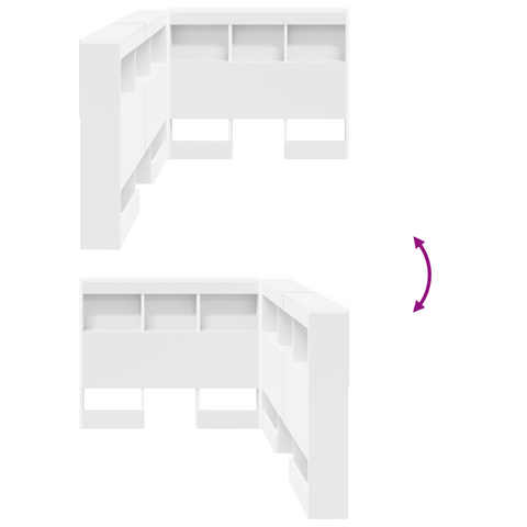 vidaXL Storage Headboard with Shelf with Headboard with Storage White 90 cm Engineered wood