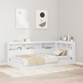 vidaXL Storage Headboard with Shelf with Headboard with Storage White 90 cm Engineered wood