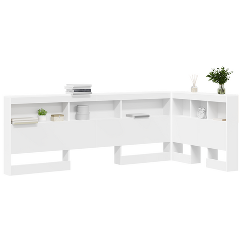 vidaXL Storage Headboard with Shelf with Headboard with Storage White 90 cm Engineered wood