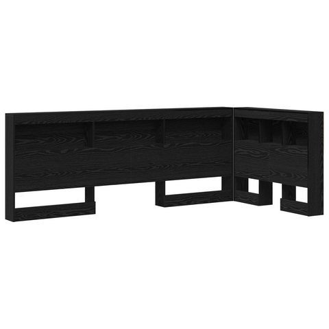 vidaXL Storage Headboard with Shelf Black oak 90 cm Engineered wood