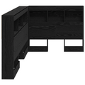 vidaXL Storage Headboard with Shelf Black oak 90 cm Engineered wood
