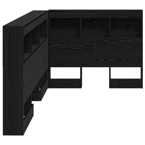 vidaXL Storage Headboard with Shelf Black oak 90 cm Engineered wood