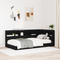 vidaXL Storage Headboard with Shelf Black oak 90 cm Engineered wood