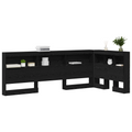 vidaXL Storage Headboard with Shelf Black oak 90 cm Engineered wood