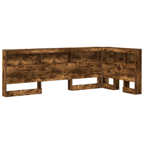 vidaXL Storage Headboard with Shelf Smoked oak 90 cm Engineered wood
