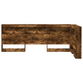 vidaXL Storage Headboard with Shelf Smoked oak 90 cm Engineered wood