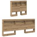 vidaXL Storage Headboard with Shelf Artisan oak 90 cm Engineered wood