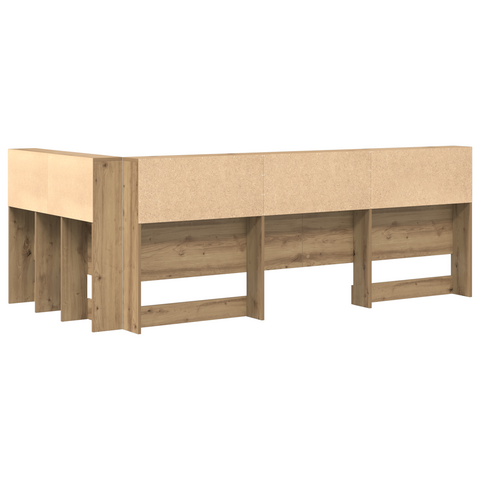 vidaXL Storage Headboard with Shelf Artisan oak 90 cm Engineered wood
