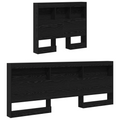 vidaXL Storage Headboard with Shelf Black oak 75 cm Engineered wood