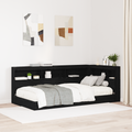 vidaXL Storage Headboard with Shelf Black oak 75 cm Engineered wood