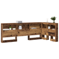 vidaXL Storage Headboard with Shelf with Headboard with Storage Old wood 75 cm Engineered wood