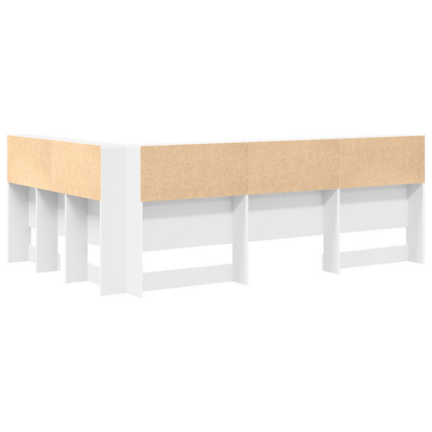 vidaXL Storage Headboard with Shelf with Headboard with Storage White 120 cm Engineered wood