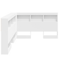 vidaXL Storage Headboard with Shelf with Headboard with Storage White 120 cm Engineered wood