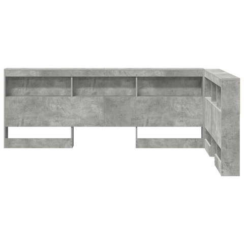 vidaXL Storage Headboard Concrete grey 120 cm Engineered wood