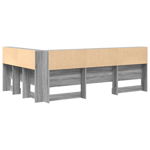 vidaXL Storage Headboard with Shelf Grey sonoma 120 cm Engineered wood
