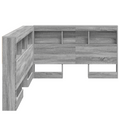 vidaXL Storage Headboard with Shelf Grey sonoma 120 cm Engineered wood
