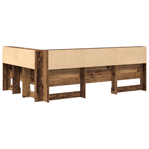 vidaXL Storage Headboard with Shelf Old wood 120 cm Engineered wood