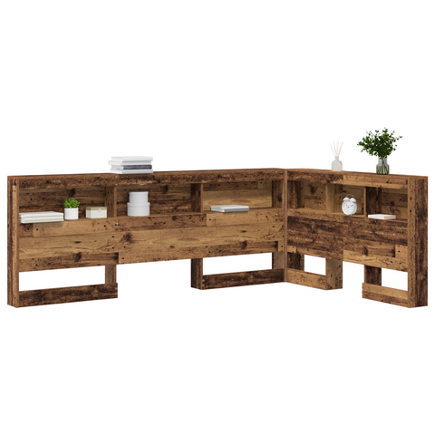 vidaXL Storage Headboard with Shelf Old wood 120 cm Engineered wood