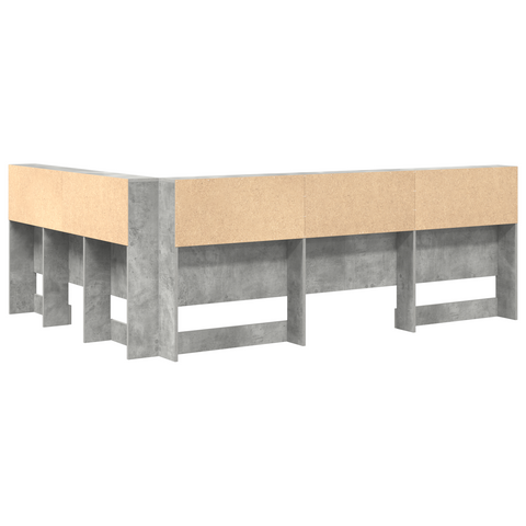 vidaXL Storage Headboard Concrete grey 140 cm Engineered wood
