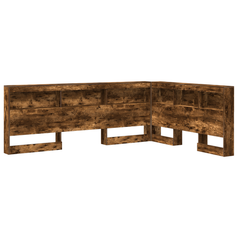 vidaXL Storage Headboard with Shelf Smoked oak 140 cm Engineered wood